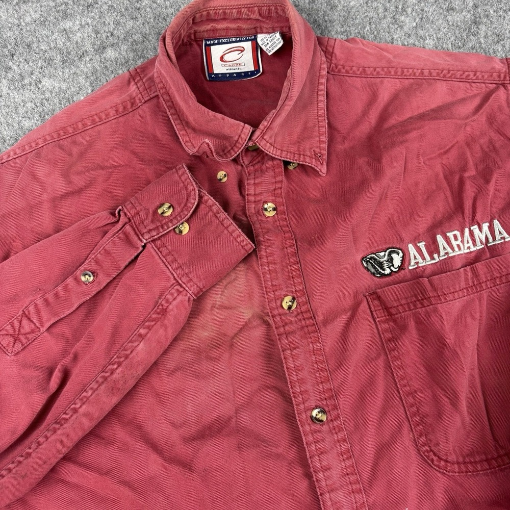 Alabama Crimson Tide Shirt Mens‎ Large Red Button Up Cadre Athletic Logo NCAA